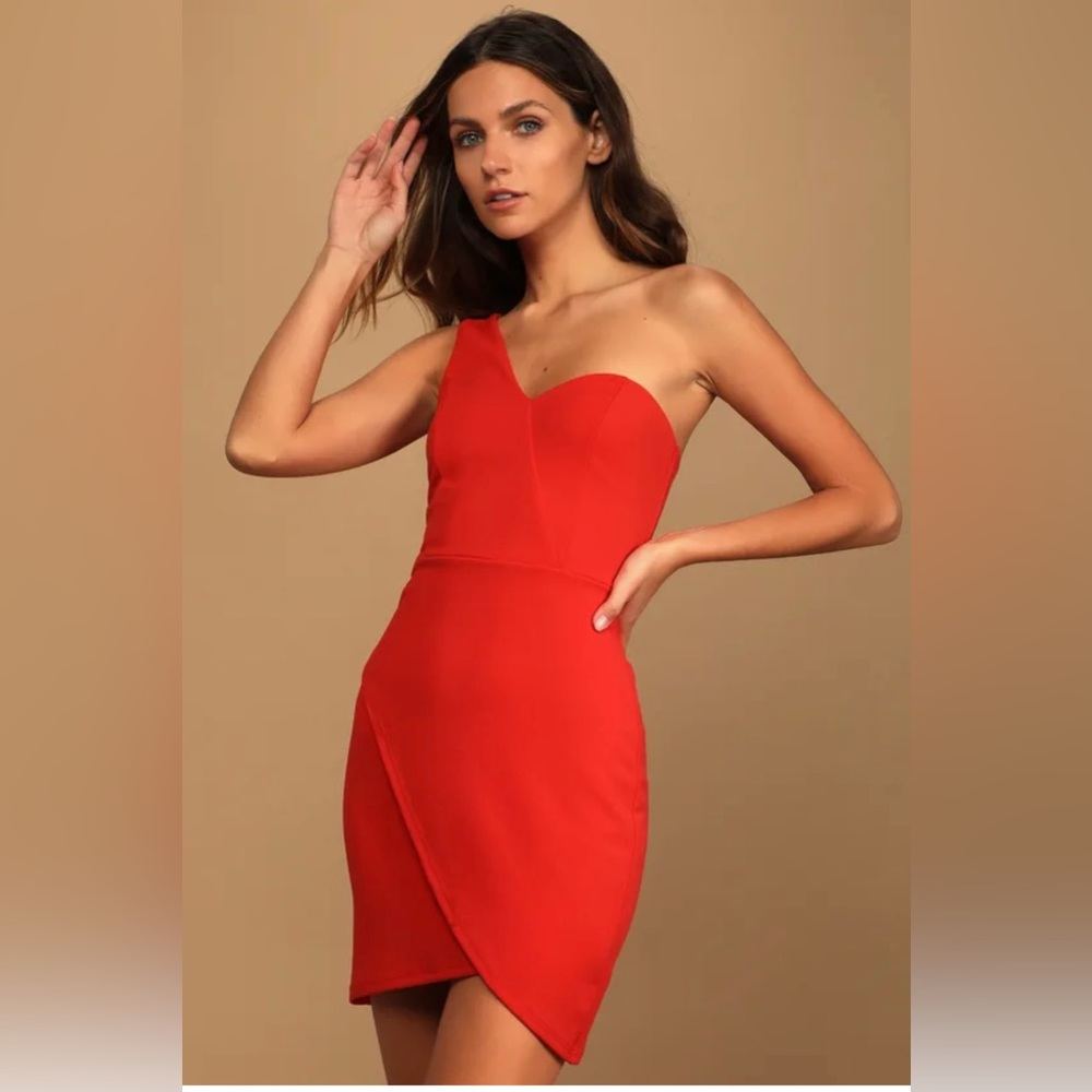 One Shoulder Wrap Mini Dress